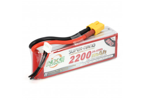 Аккумулятор LiPo 3S 2200mAh 25C (NXE) 11.1В мягкий корпус, разъём XT60