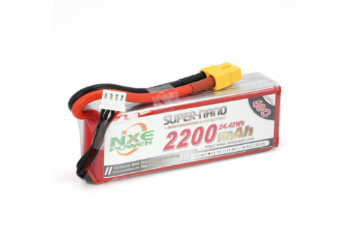 Аккумулятор LiPo 3S 2200mAh 40C (NXE) 11.1В мягкий корпус, разъём XT60
