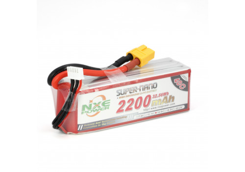 Аккумулятор LiPo 4S 2200mAh 40C (NXE) 14.8В мягкий корпус, разъём XT60