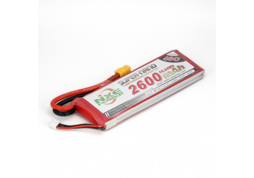 Аккумулятор LiPo 2S 2600mAh 40C (NXE) 7.4В мягкий корпус, разъём XT60