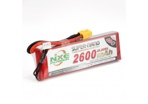 Аккумулятор LiPo 3S 2600mAh 40C (NXE) 11.1В мягкий корпус, разъём XT60