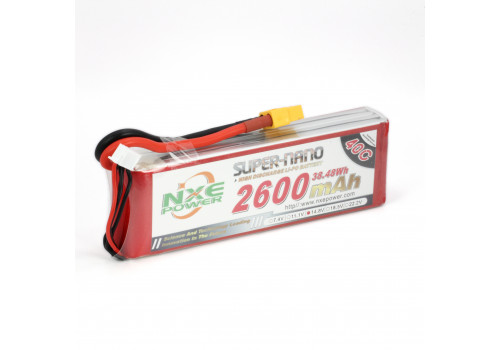 Аккумулятор LiPo 4S 2600mAh 40C (NXE) 14.8В мягкий корпус, разъём XT60