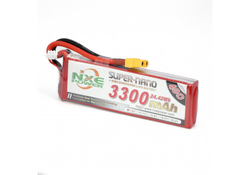 Аккумулятор LiPo 2S 3300mAh 40C (NXE) 7.4В мягкий корпус, разъём XT60