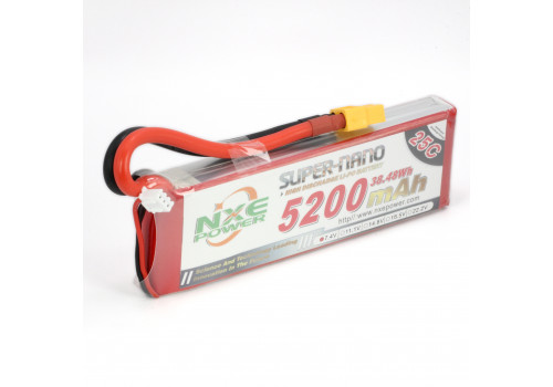Аккумулятор LiPo 2S 5200mAh 25C (NXE) 7.4В мягкий корпус, разъём XT60
